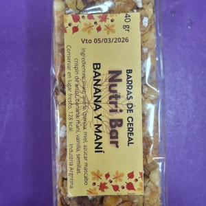 Barritas De Cereal Banana Y Mani X 40 Grs - Nutri Bar